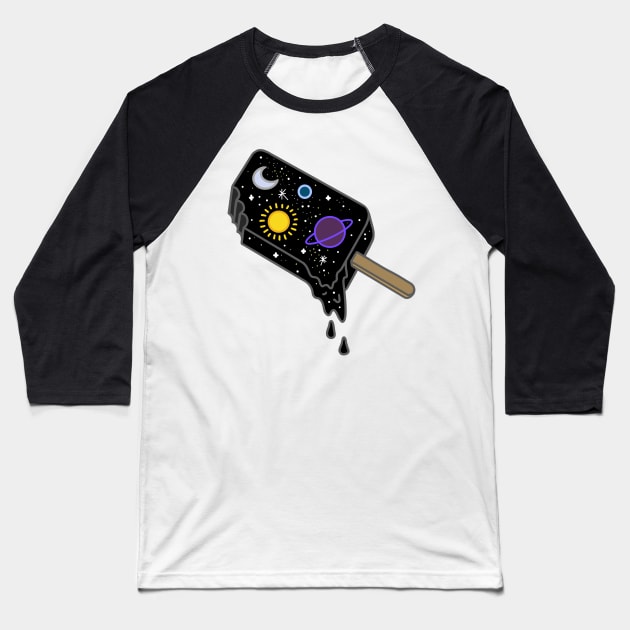 Outer space popsicle Baseball T-Shirt by MugDesignStore